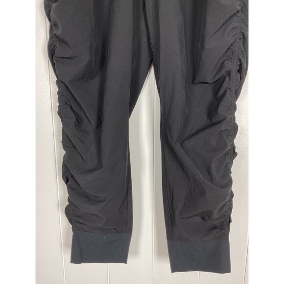 Athleta Women's Attitude Pant in Black Ruched Seams Unlined Jogger Style 10P - Picture 13 of 16